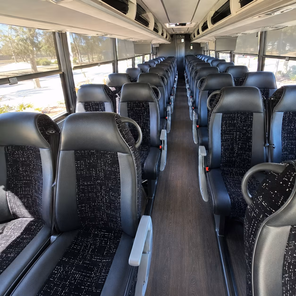 56 passenger charter bus inside