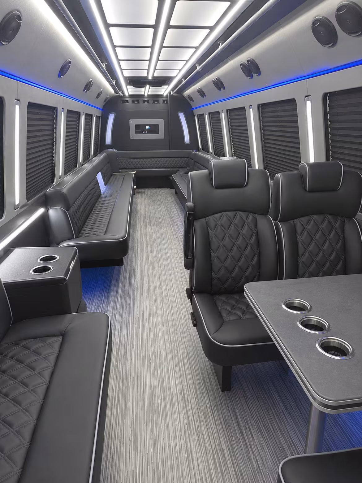 san bernardino 25 passenger party bus inside