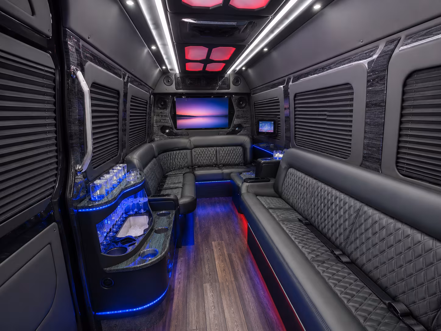 san bernardino 30 passenger party bus interior