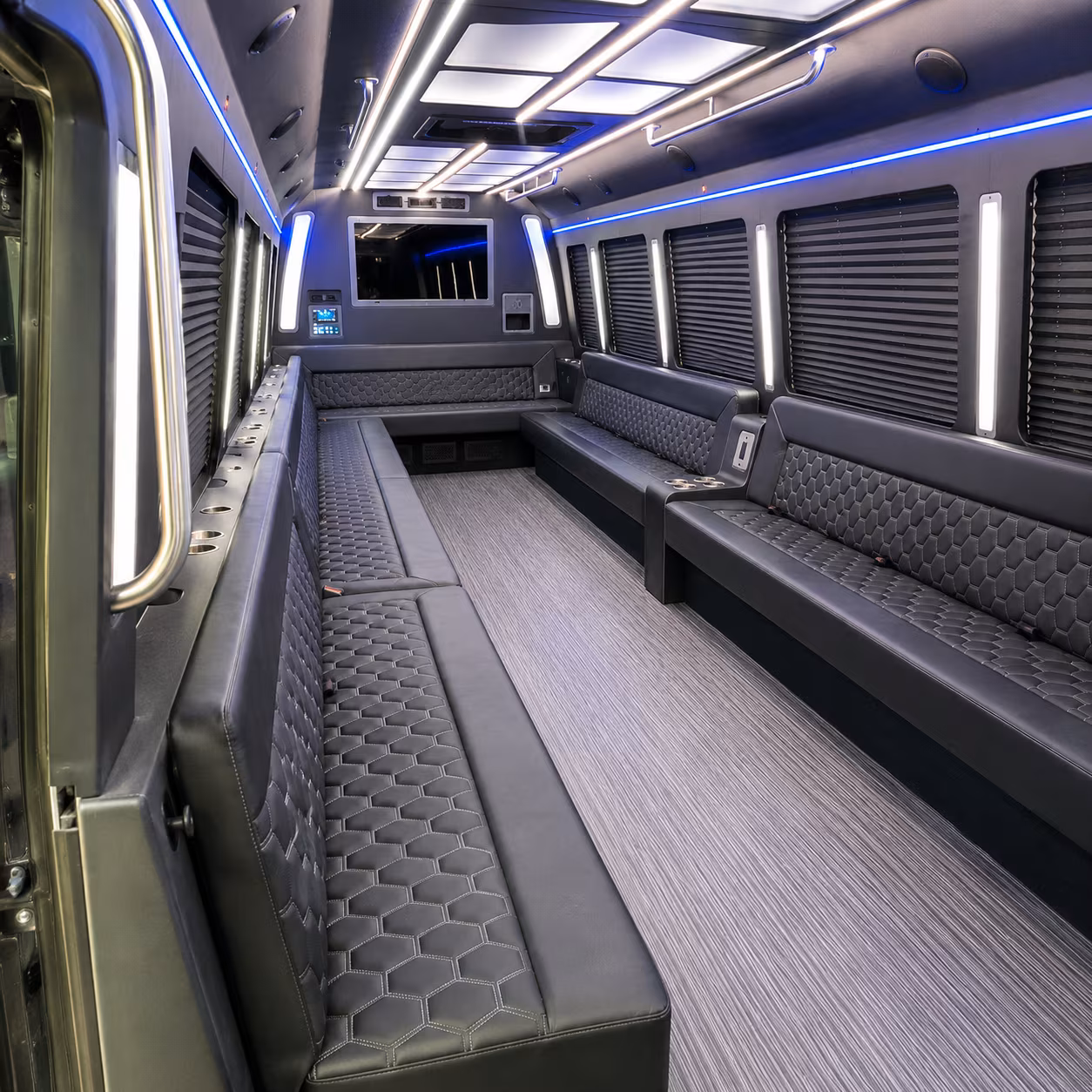 san bernardino 40 passenger party bus interior