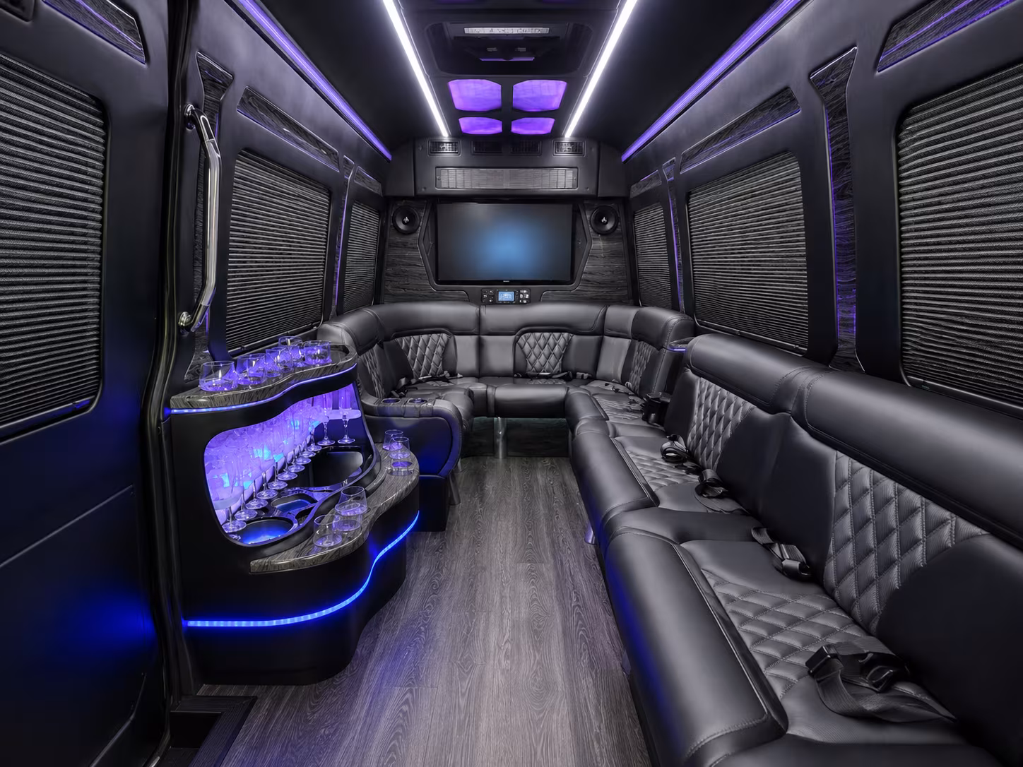 san bernardino 50 passenger party bus inside